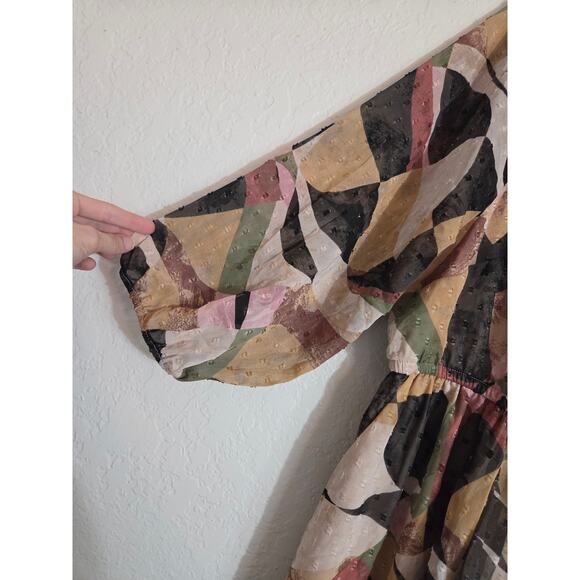 Torrid Clip Dot Keyhole Dress Women’s 3X Black Mini Short Sleeve Plus Size Flowy - Picture 7 of 11